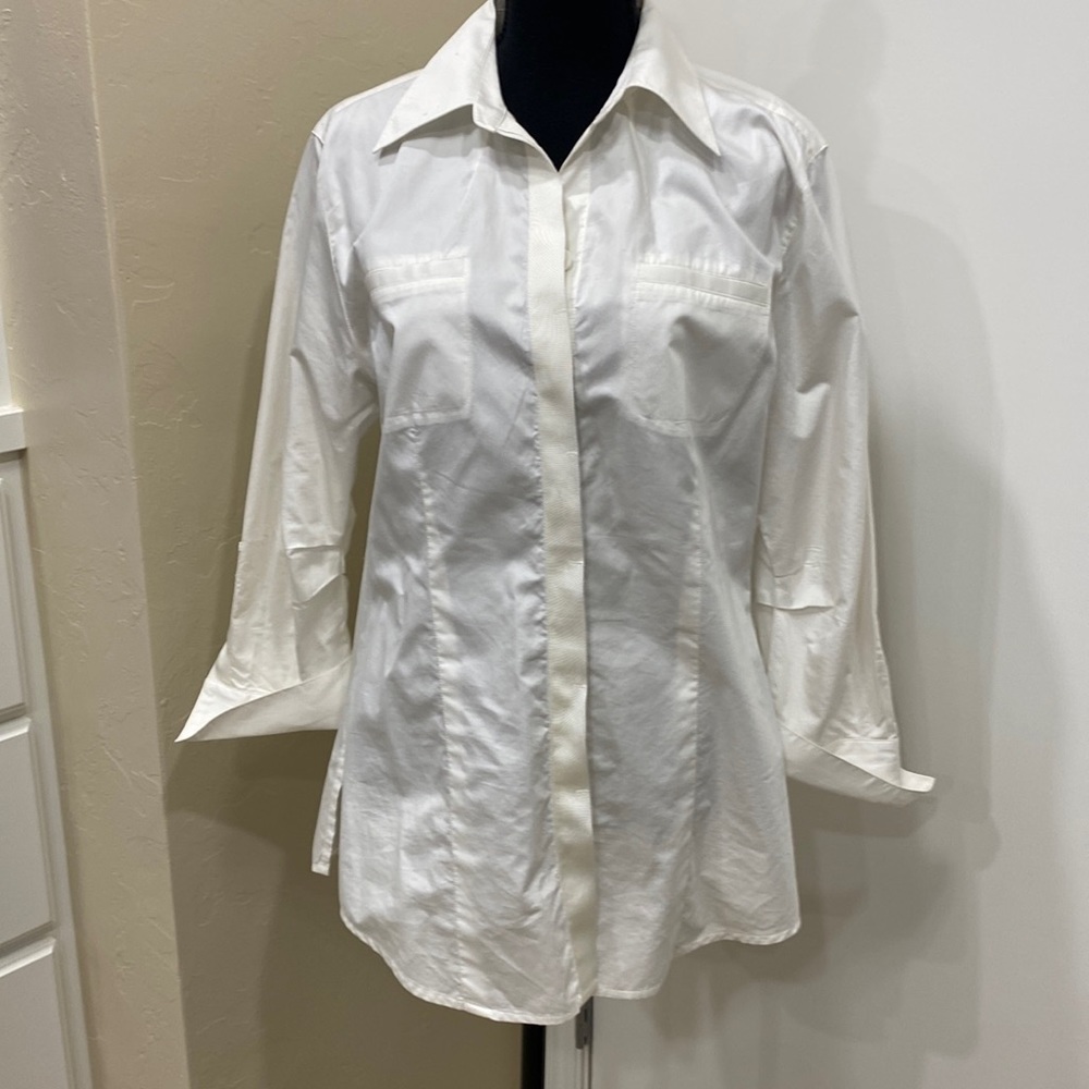 CAbi White Button Down Shirt